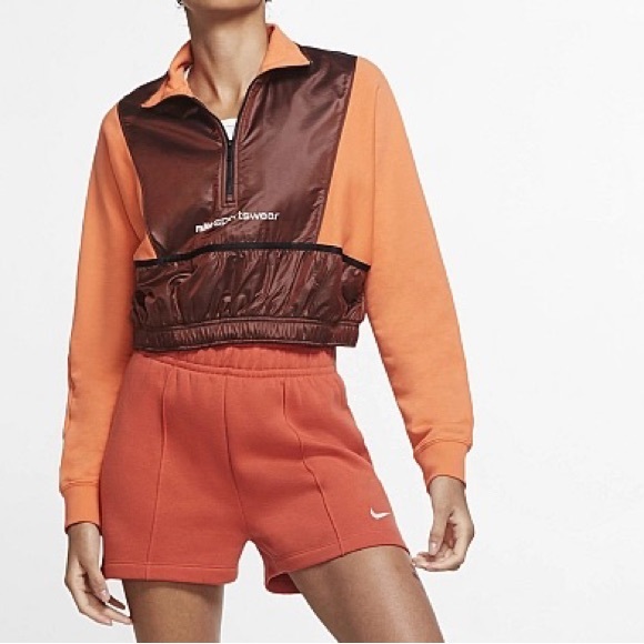 NIKE SPORTSWEAR 1/4 ZIP TOP SWEATSHIRT RUNNING TRAINING ORANGE CU6382-811 SIZE - Picture 3 of 3